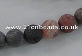 CAG7556 15.5 inches 16mm round frosted agate beads wholesale
