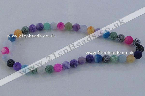 CAG7570 15.5 inches 12mm round frosted agate beads wholesale