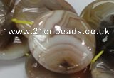 CAG779 15.5 inches 30mm flat round yellow agate gemstone beads