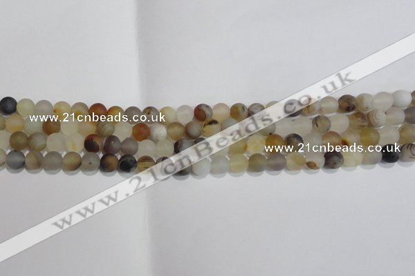 CAG8010 15.5 inches 4mm round matte Montana agate gemstone beads