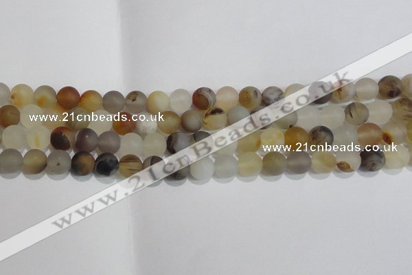 CAG8012 15.5 inches 8mm round matte Montana agate gemstone beads