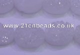 CAG8180 7.5 inches 15*20mm oval white plated druzy agate beads