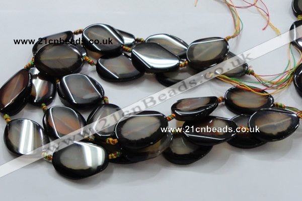 CAG825 15.5 inches 30*40mm twisted oval agate gemstone beads
