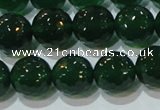CAG8585 15.5 inches 14mm faceted round green agate gemstone beads