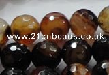 CAG865 15.5 inches 14mm faceted round agate gemstone beads