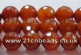 CAG866 15.5 inches faceted round 14mm agate gemstone beads