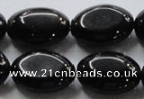 CAG884 15.5 inches 18*25mm oval black agate gemstone beads