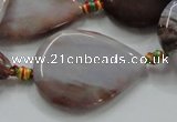 CAG892 15.5 inches 30*40mm flat teardrop agate gemstone beads