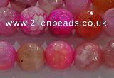 CAG8965 15.5 inches 10mm faceted round fire crackle agate beads