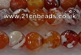 CAG9016 15.5 inches 10mm faceted round fire crackle agate beads