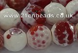 CAG9019 15.5 inches 16mm faceted round fire crackle agate beads