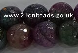 CAG9026 15.5 inches 16mm faceted round fire crackle agate beads