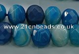 CAG9045 15.5 inches 12*16mm faceted oval line agate beads
