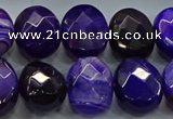 CAG9055 15.5 inches 15*20mm faceted oval line agate beads