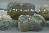 CAG9067 15.5 inches 16*30mm peanut-shaped fire crackle agate beads
