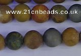 CAG9283 15.5 inches 10mm round matte ocean jasper beads wholesale