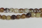 CAG944 16 inches 6mm faceted round madagascar agate gemstone beads