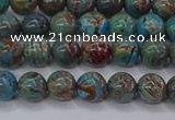 CAG9471 15.5 inches 4mm round blue crazy lace agate beads