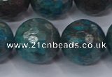 CAG9487 15.5 inches 18mm faceted round blue crazy lace agate beads