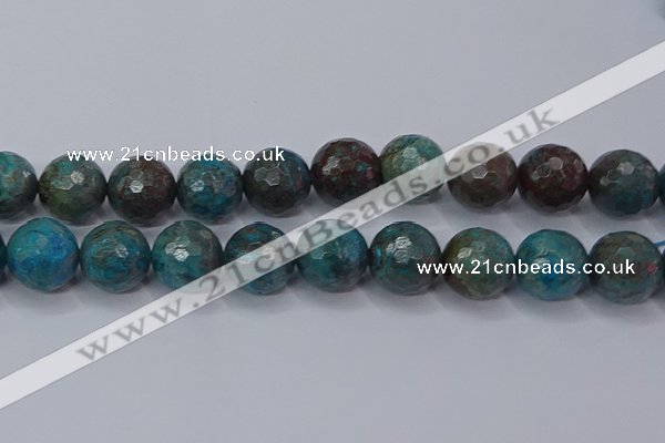 CAG9487 15.5 inches 18mm faceted round blue crazy lace agate beads