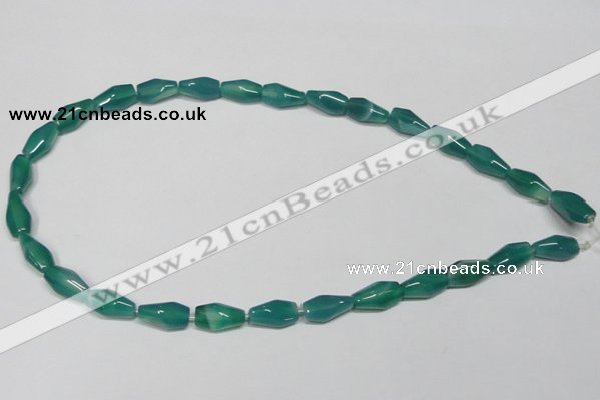 CAG958 15.5 inches 8*14mm faceted rice green agate gemstone beads