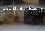 CAG9775 15.5 inches 8*16mm faceted rondelle agate gemstone beads