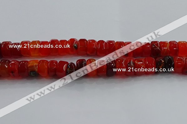 CAG9781 15.5 inches 8*16mm faceted rondelle agate gemstone beads