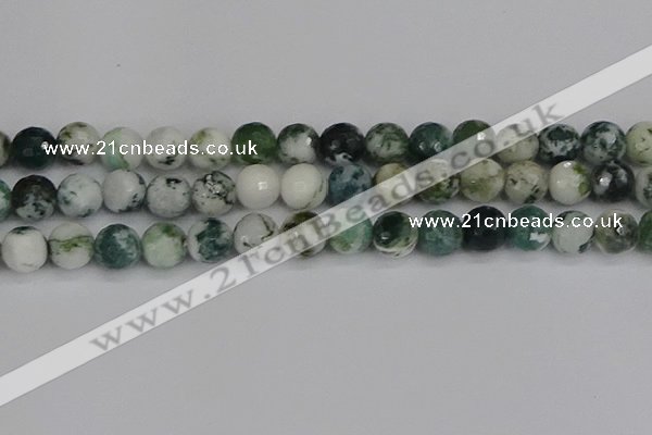 CAG9841 15.5 inches 12mm faceted round tree agate beads