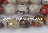 CAG9863 15.5 inches 10mm faceted round Mexican crazy lace agate beads