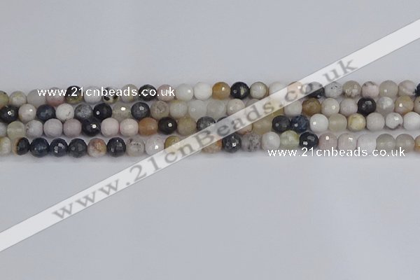 CAG9896 15.5 inches 4mm faceted round parrel dendrite agate beads