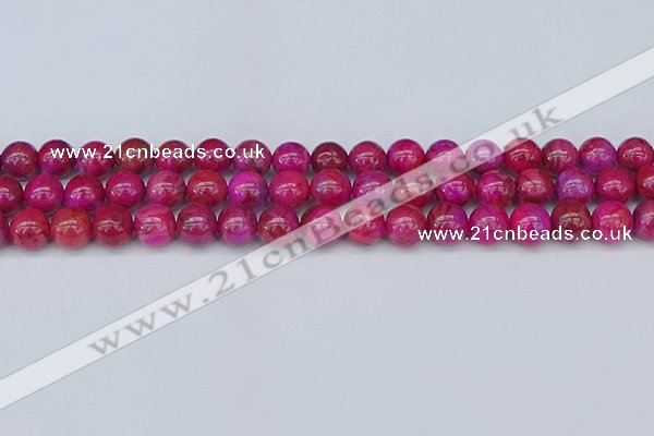 CAG9926 15.5 inches 8mm round fuchsia crazy lace agate beads