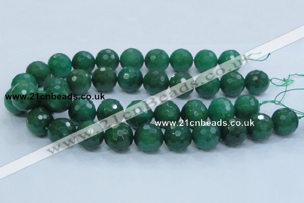 CAJ08 15.5 inches 20mm faceted round green aventurine jade beads