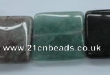 CAJ252 15.5 inches 25*25mm square Indian aventurine beads
