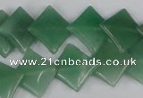 CAJ302 15.5 inches 14*14mm diamond green aventurine jade beads