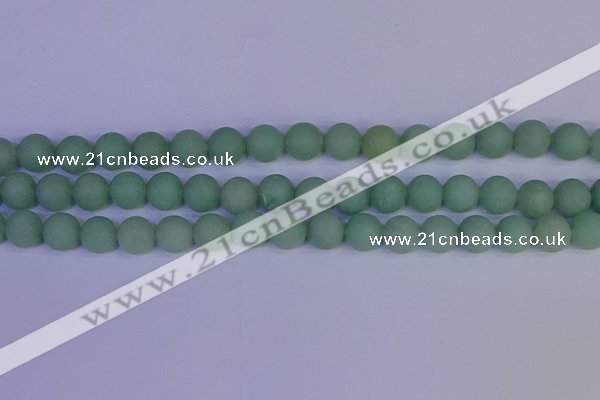 CAJ804 15.5 inches 12mm round matte green aventurine beads wholesale