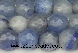 CAJ825 15 inches 6mm faceted round blue aventurine beads