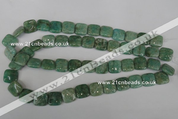 CAM1028 15.5 inches 16*16mm square natural Russian amazonite beads