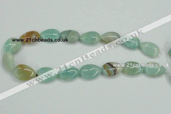 CAM117 15.5 inches 18*25mm flat teardrop amazonite gemstone beads
