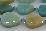 CAM1421 15.5 inches 11*16mm flat teardrop Chinese amazonite beads