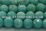 CAM1522 15.5 inches 8mm faceted round natural peru amazonite beads