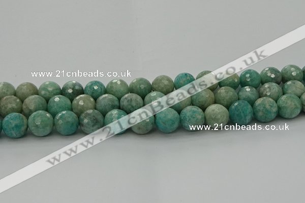 CAM1584 15.5 inches 12mm faceted round Russian amazonite beads