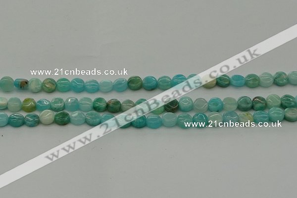 CAM1590 15.5 inches 6mm flat round Russian amazonite beads