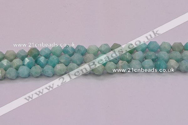 CAM1623 15.5 inches 10mm faceted nuggets amazonite gemstone beads
