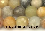 CAM1775 15 inches 6mm faceted round yellow amazonite beads
