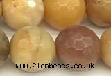 CAM1778 15 inches 12mm faceted round yellow amazonite beads