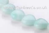 CAM54 heart 12*12mm natural amazonite gemstone beads Wholesale