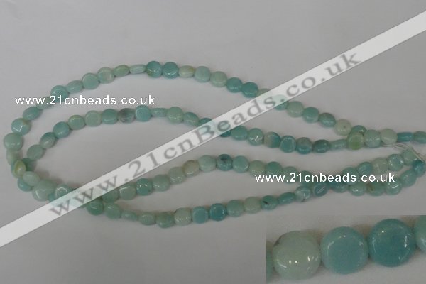 CAM618 15.5 inches 8mm flat round Chinese amazonite gemstone beads