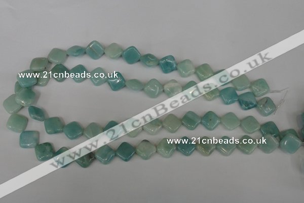 CAM626 15.5 inches 12*12mm diamond Chinese amazonite gemstone beads