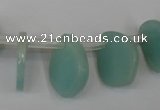 CAM635 Top-drilled 18*22mm leaf Chinese amazonite gemstone beads