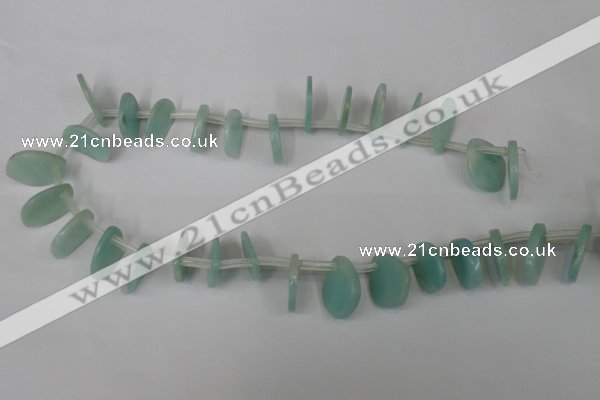 CAM635 Top-drilled 18*22mm leaf Chinese amazonite gemstone beads